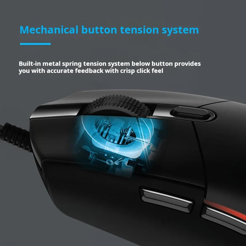 USB Wired Gaming Mouse with 8200 DPI Optical Sensor