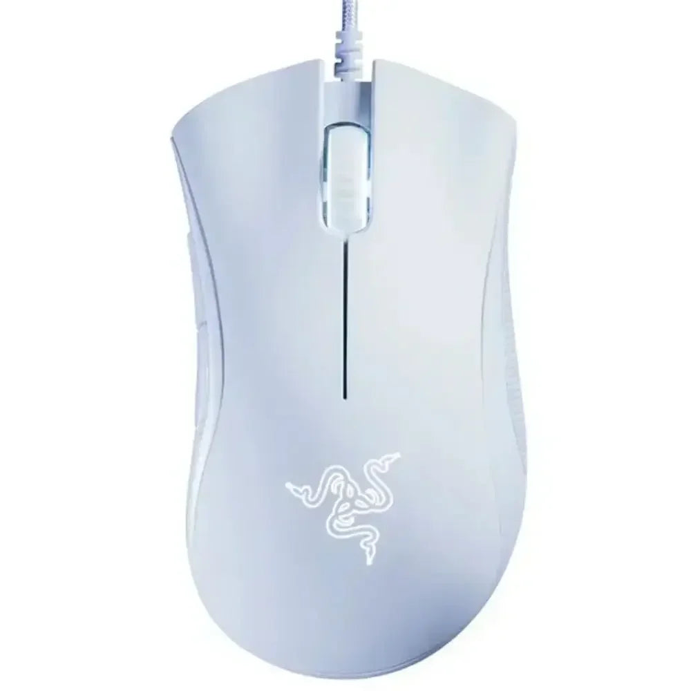 WHITE Color Wired Gaming Mouse With 6400 DPI Optical Sensor