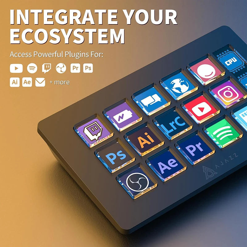 15-Key LCD Macro Pad Mini Keyboard for Creators