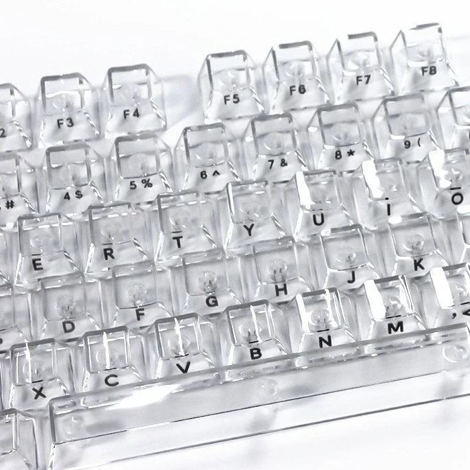 Crystal Transparent PC Keycaps Set For Mechanical Keyboards