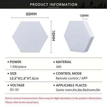 RGB Hexagon Wall Light with App Control and Music Sync
