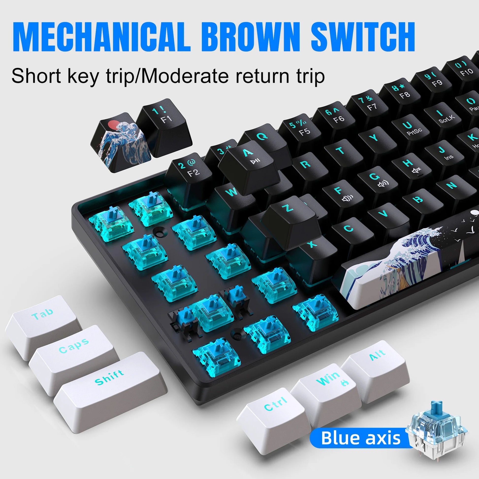 60% Mechanical Gaming Keyboard With Blue Switches