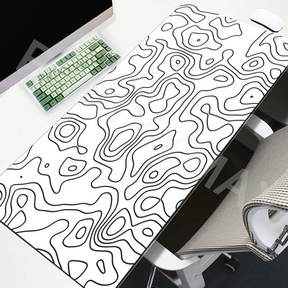 1 Color Extended Gaming Mouse Pad Desk Mat With Abstract Design