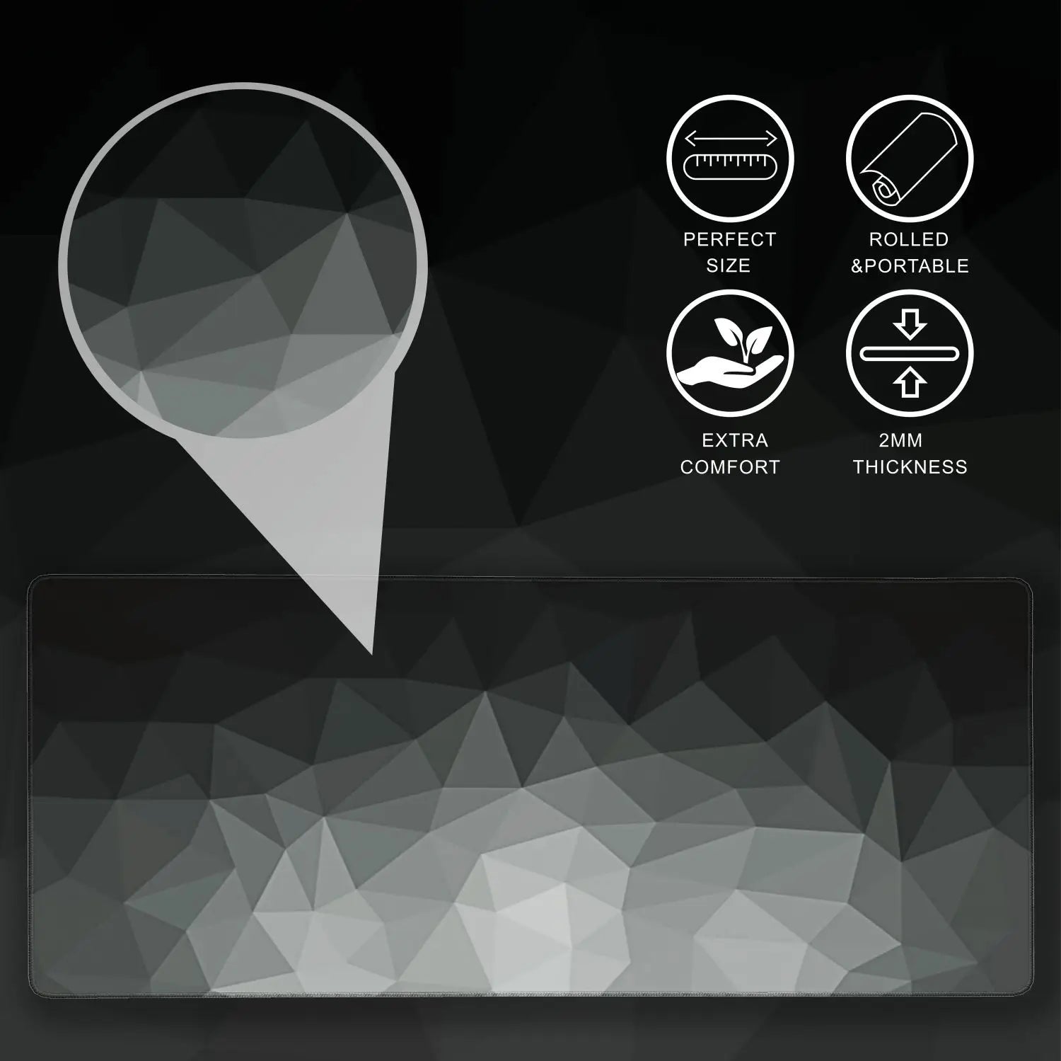 Extended Large Gaming Mouse Pad with Non-Slip Rubber Base