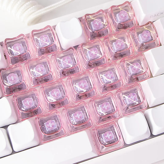 PBT Cat Head 1U Keycap Set – Transparent Engraving-Free