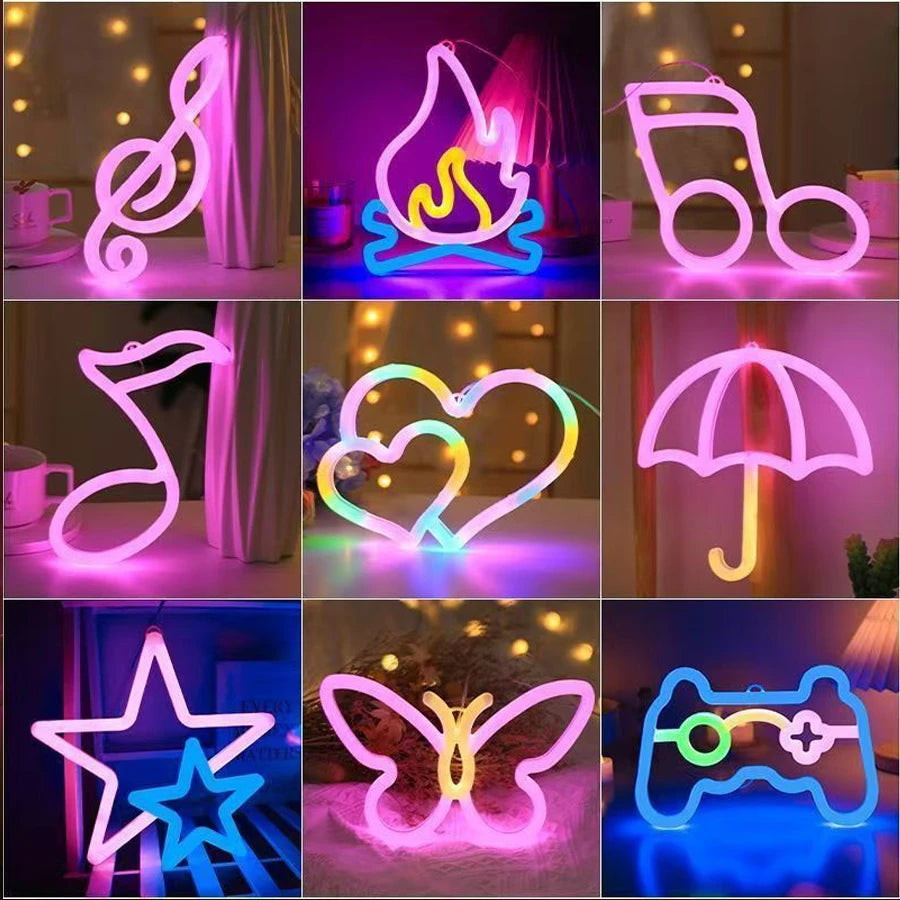 LED Letter Neon Night Light – Double-Sided Decorative Sign