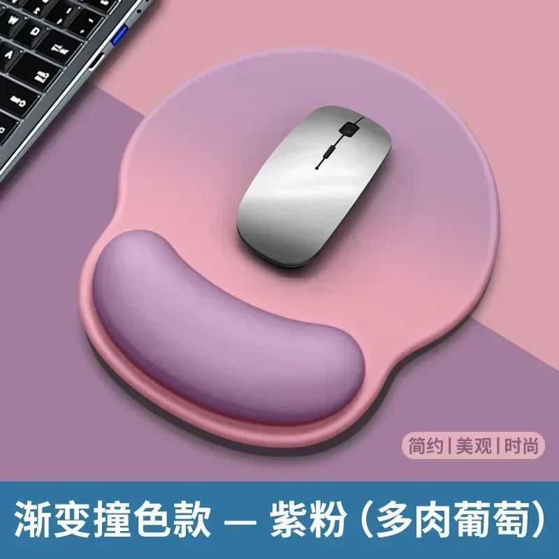 PurplePink Color Ergonomic Mouse Pad With Wrist Rest – Non-Slip Rubber