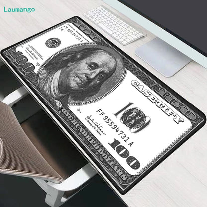 Dollar Print Gaming Mouse Pad Desk Mat with Wrist Support