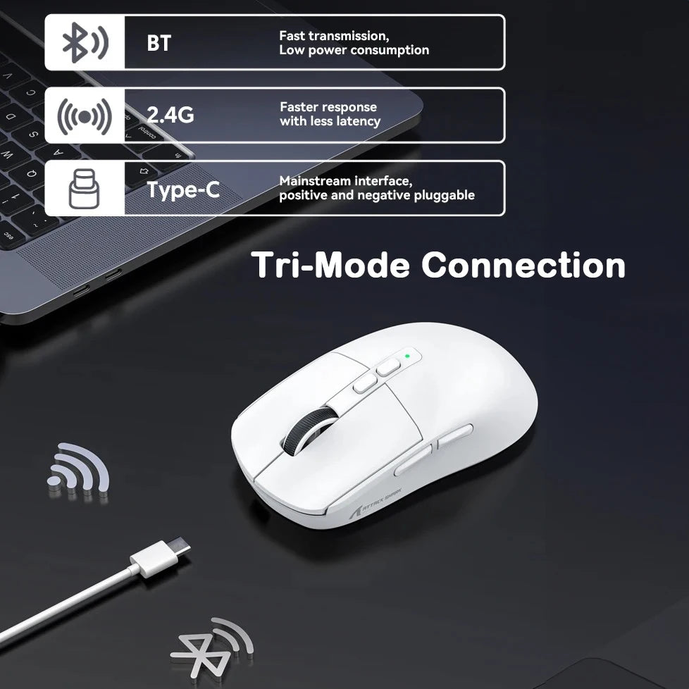 Wireless Gaming Mouse 26000 DPI – Tri-Mode RGB Base