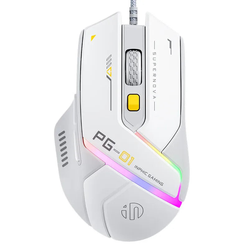 PG1 Color Wired RGB Gaming Mouse With 12800 DPI And 6 Buttons