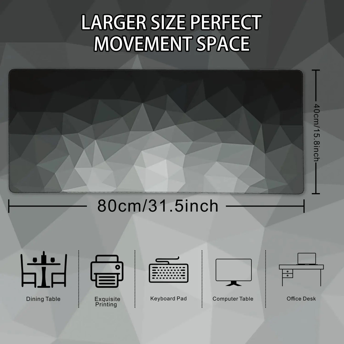 Extended Large Gaming Mouse Pad with Non-Slip Rubber Base