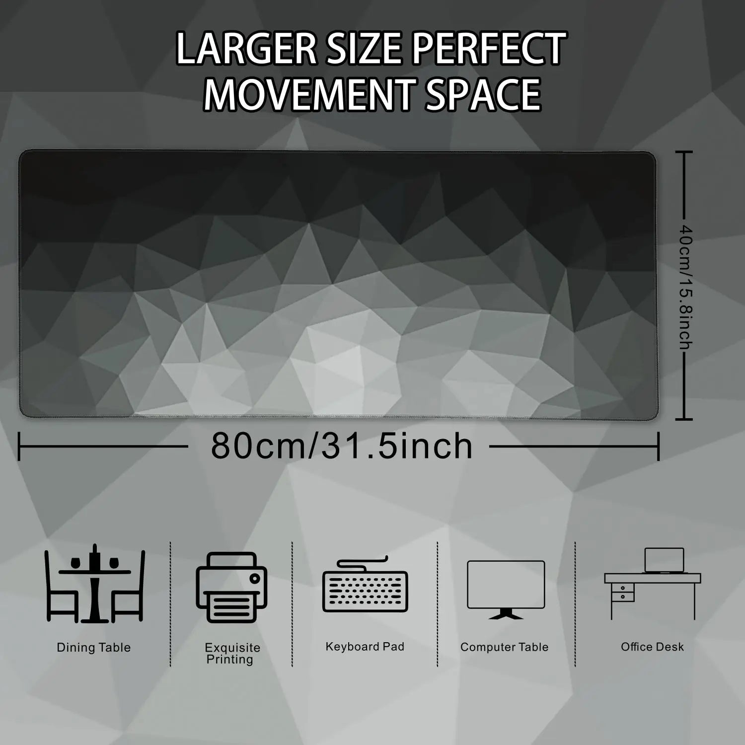 Extended Large Gaming Mouse Pad with Non-Slip Rubber Base