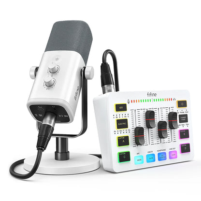 KS5W Color All-in-One Podcast Kit with RGB Mixer and Dynamic Mic
