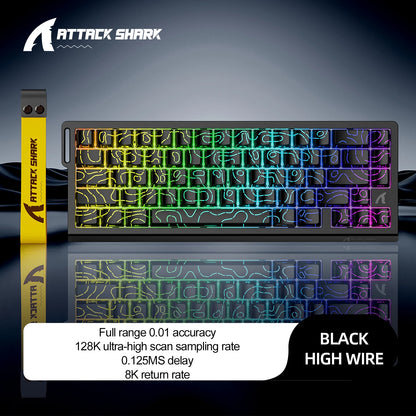 Black Contour Line Color 68-Key Magnetic Switch Gaming Keyboard – 8000Hz Wired