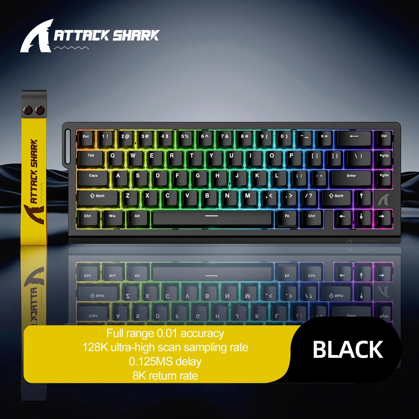 Black Color 68-Key Magnetic Switch Gaming Keyboard – 8000Hz Wired
