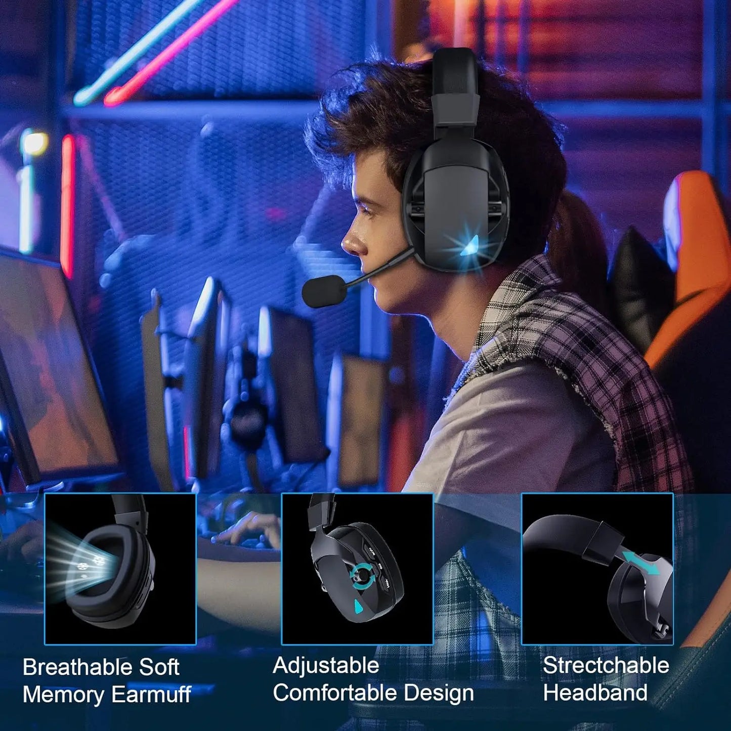 Wireless Gaming Headset for PS5, PC & Switch – 2.4GHz