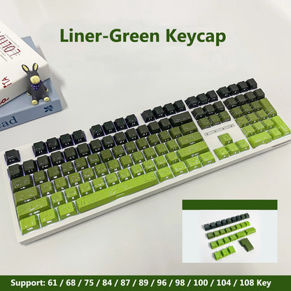 Liner-Green 134Keys Color Cherry Profile Side-Print Dual-Shot Keycap Set
