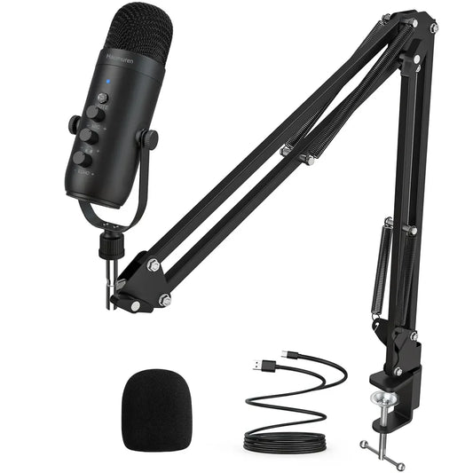 USB Cardioid Condenser Microphone Kit With Boom Arm