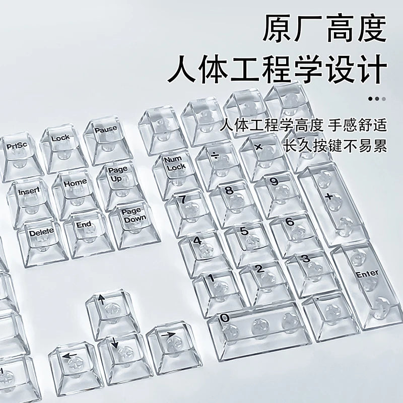 Crystal Transparent PC Keycaps Set For Mechanical Keyboards