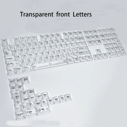 transparent Front Color Crystal Transparent PC Keycaps Set For Mechanical Keyboards