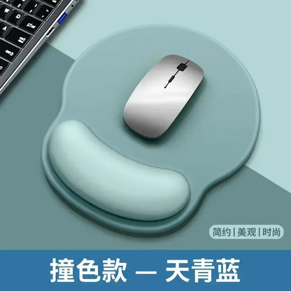 SkyBlue Color Ergonomic Mouse Pad With Wrist Rest – Non-Slip Rubber