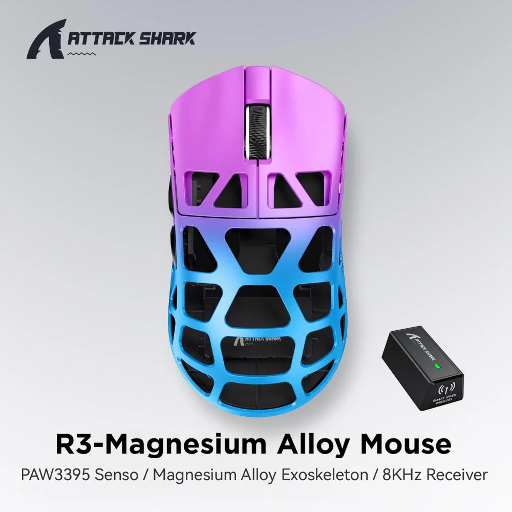 R3 Purple Color Ultra-Light Wireless Gaming Mouse 8K Hz 26000 DPI