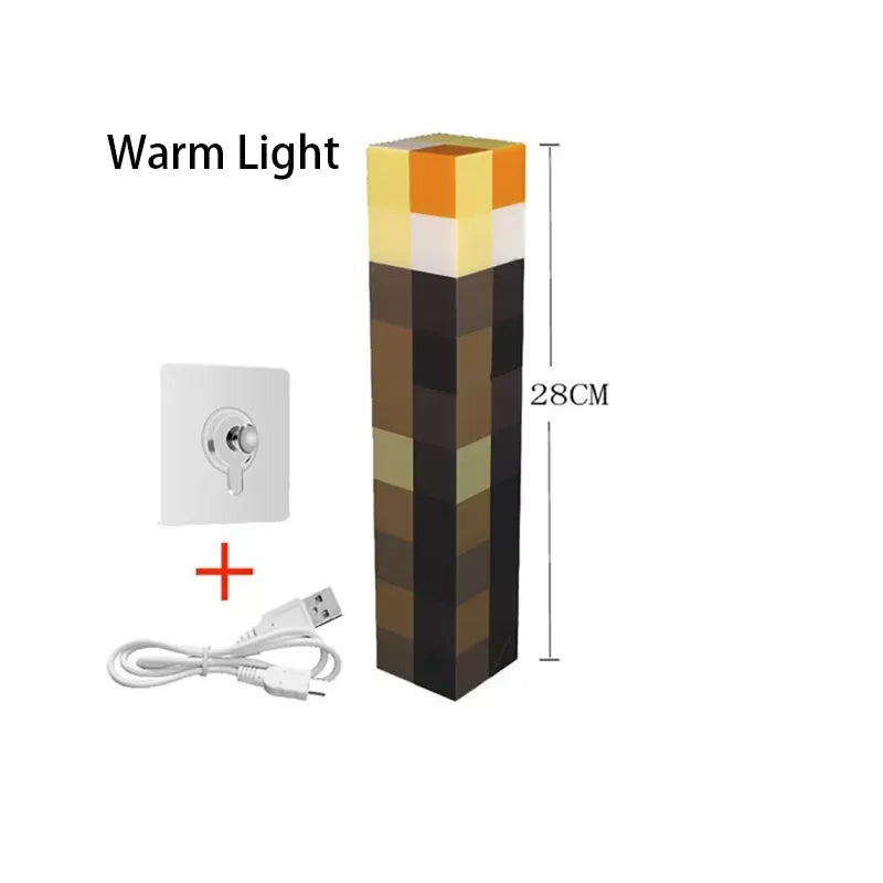 Warm Emitting Color Brownstone Torch LED Night Light USB Rechargeable Lamp