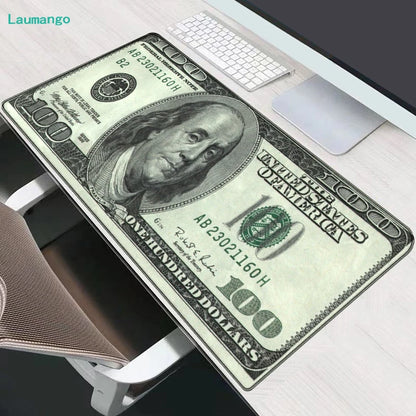 HH000178 Color Dollar Print Gaming Mouse Pad Desk Mat with Wrist Support