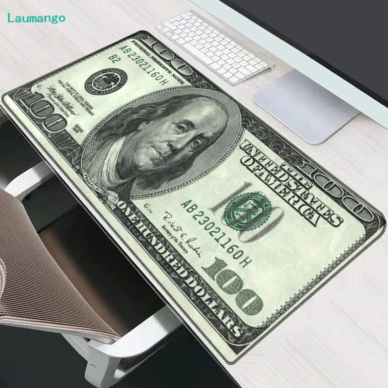 Dollar Print Gaming Mouse Pad Desk Mat with Wrist Support