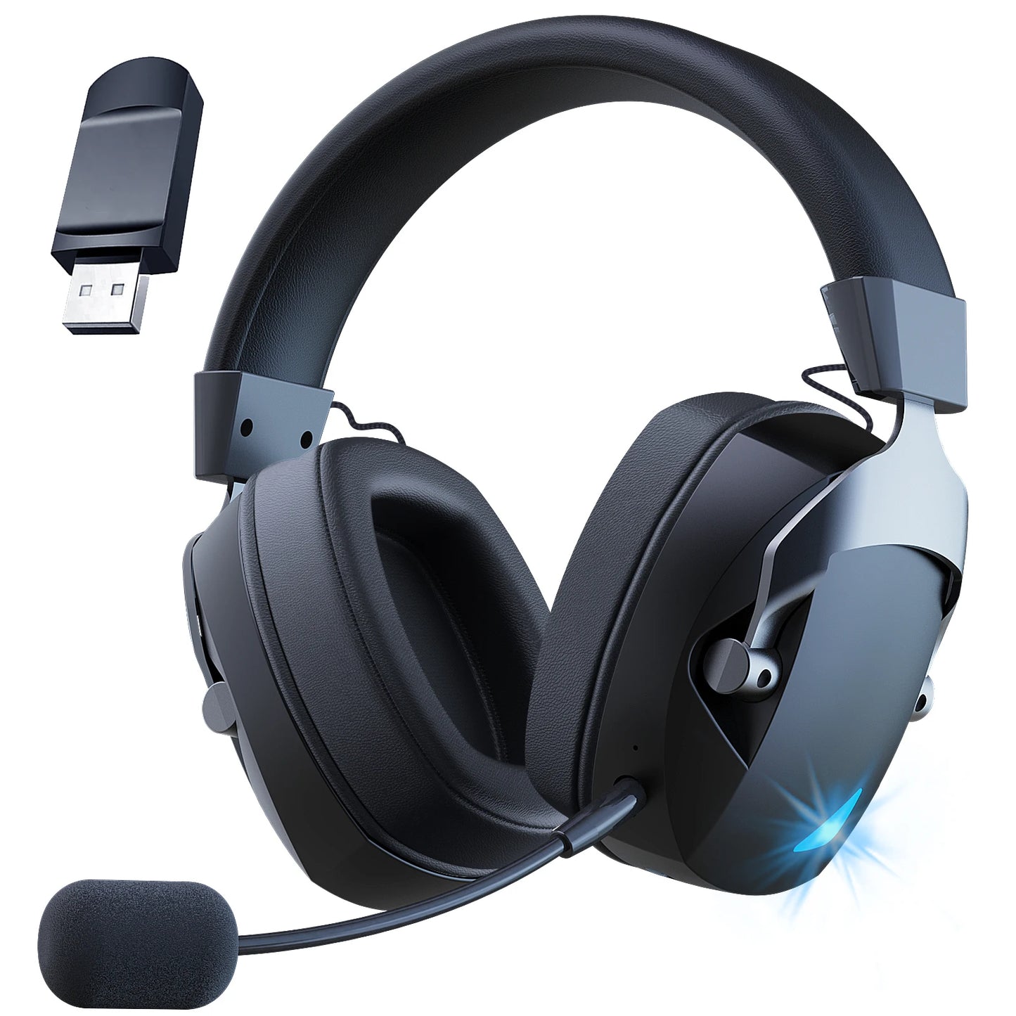 black Color Wireless Gaming Headset for PS5, PC & Switch – 2.4GHz