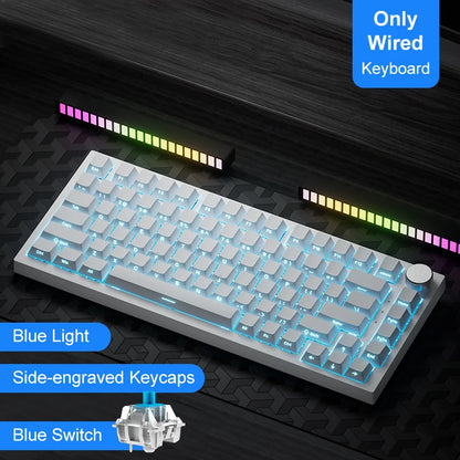 AK820 White1 Color 75% Mechanical Gaming Keyboard With RGB And TFT Screen