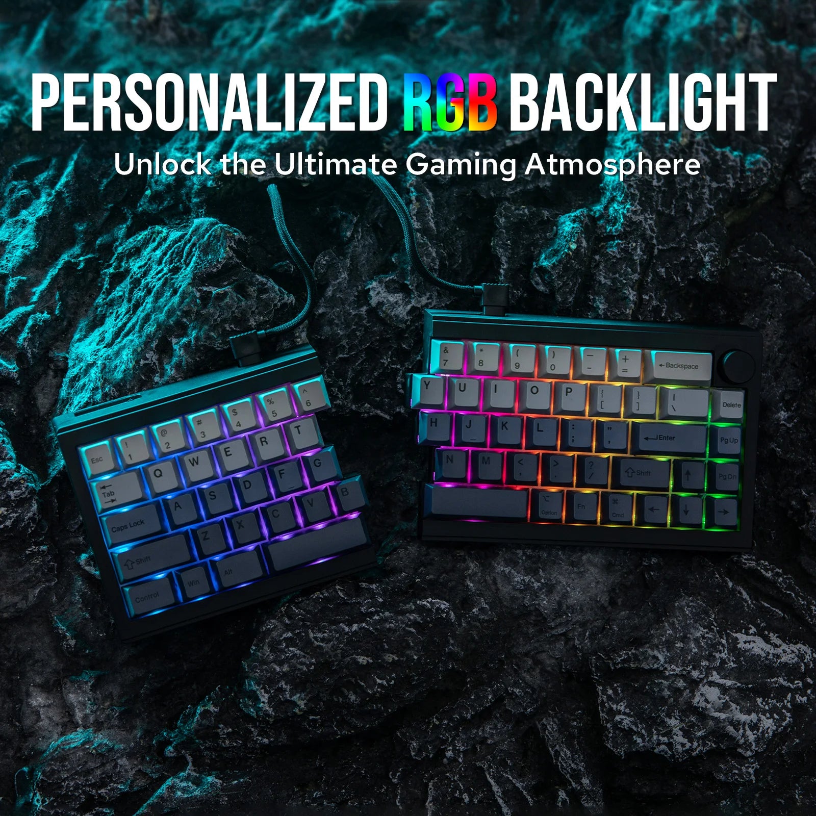 Split Mechanical Keyboard 60% – Wireless Triple-Mode RGB