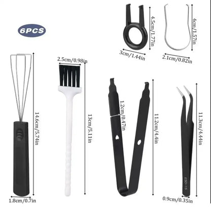 6Pcs Black Color Mechanical Keyboard Cleaning & Switch Puller Kit