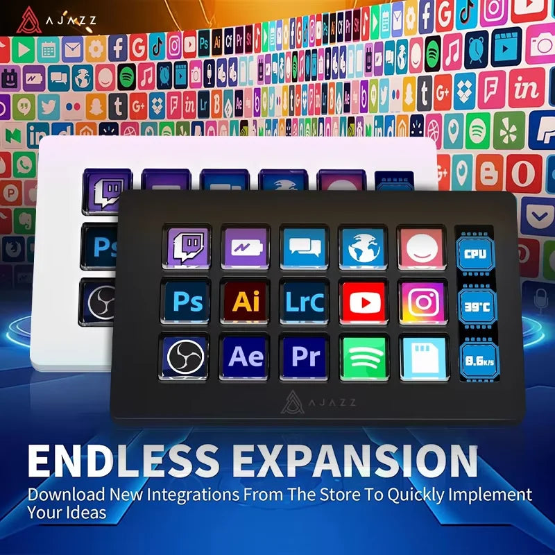 15-Key LCD Macro Pad Mini Keyboard for Creators