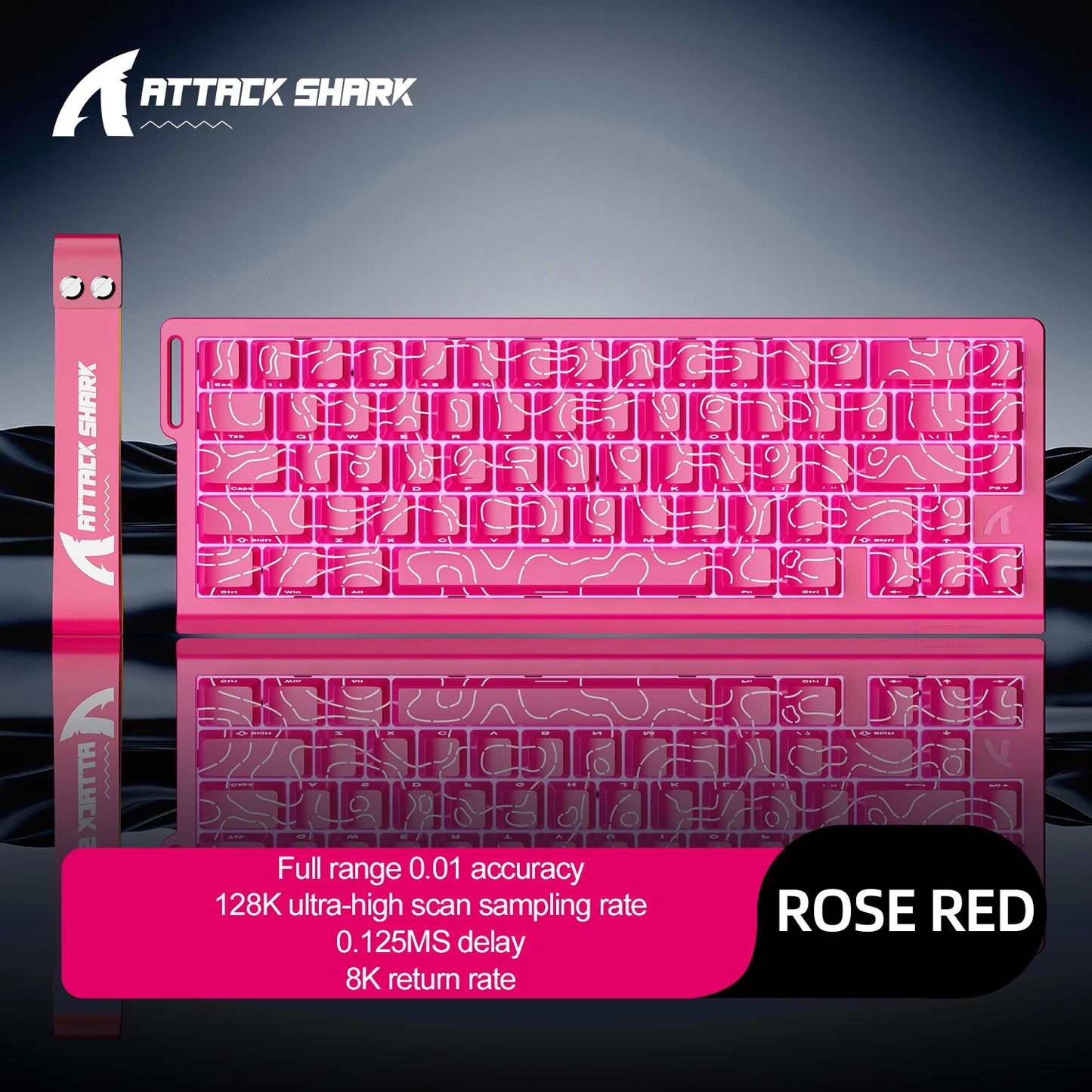 Berry Red Color 68-Key Magnetic Switch Gaming Keyboard – 8000Hz Wired