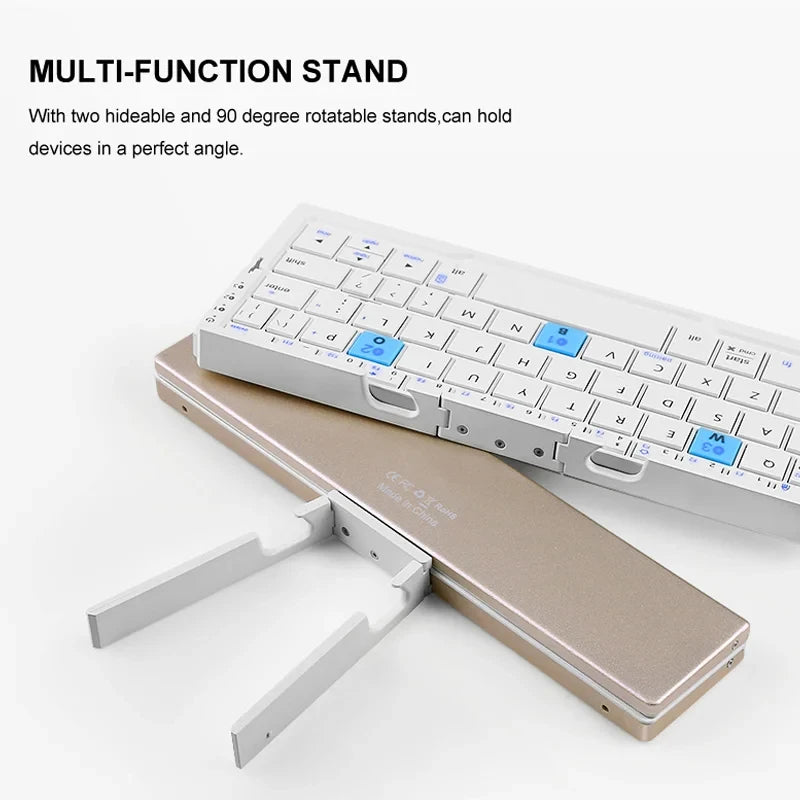 Mini Folding Bluetooth Keyboard With Stand – 3-Device Pairing