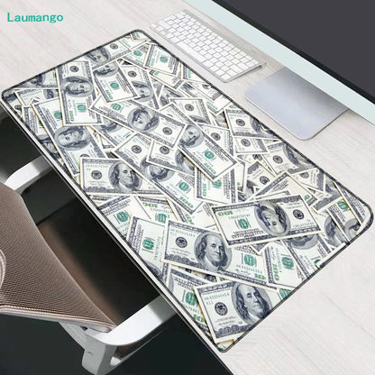 HH000183 Color Dollar Print Gaming Mouse Pad Desk Mat with Wrist Support