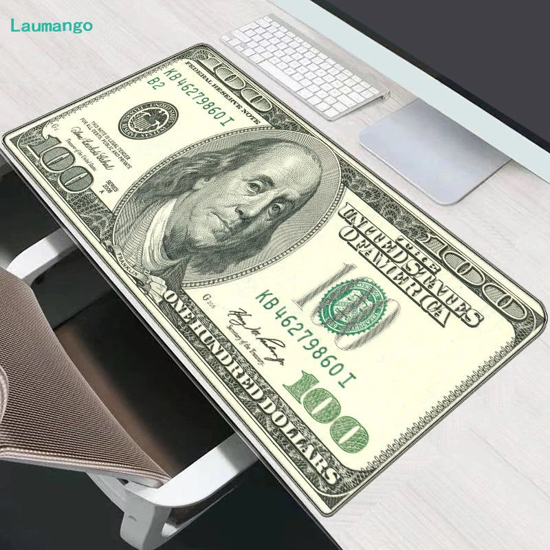 Dollar Print Gaming Mouse Pad Desk Mat with Wrist Support