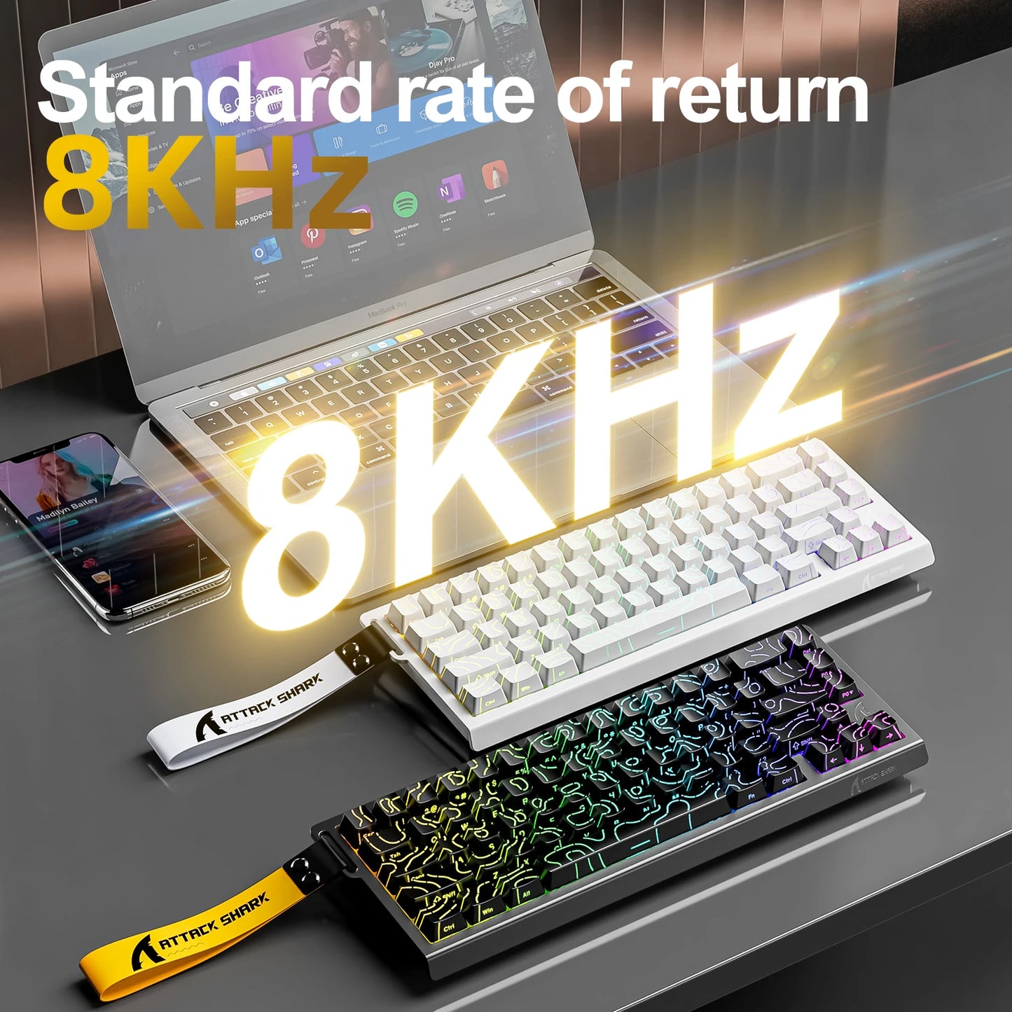 68-Key Magnetic Switch Gaming Keyboard – 8000Hz Wired