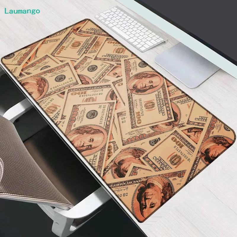 HH000182 Color Dollar Print Gaming Mouse Pad Desk Mat with Wrist Support