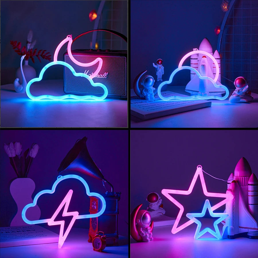 LED Letter Neon Night Light – Double-Sided Decorative Sign