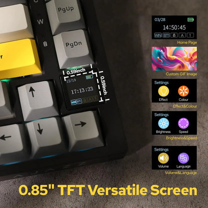 75% Mechanical Gaming Keyboard With RGB And TFT Screen
