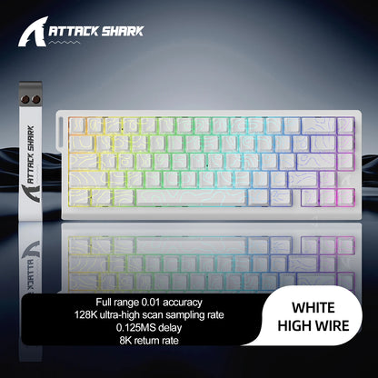 White Contour Line Color 68-Key Magnetic Switch Gaming Keyboard – 8000Hz Wired