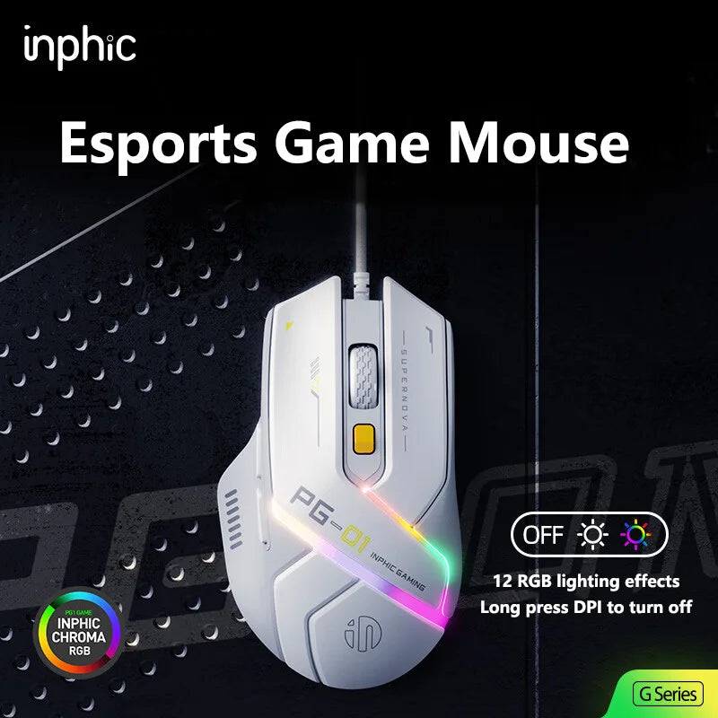 Wired RGB Gaming Mouse With 12800 DPI And 6 Buttons