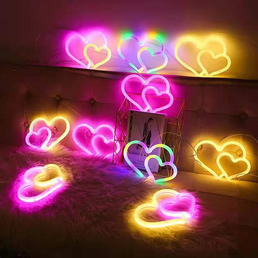 LED Letter Neon Night Light – Double-Sided Decorative Sign
