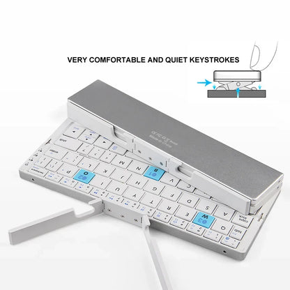 Mini Folding Bluetooth Keyboard With Stand – 3-Device Pairing