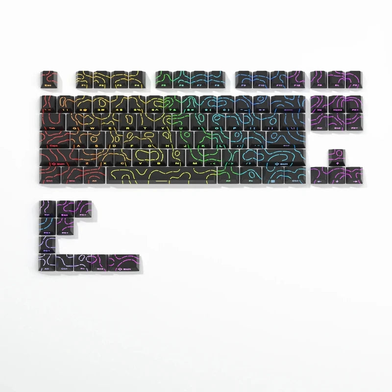 Liner-Black 97Keys Color Cherry Profile Side-Print Dual-Shot Keycap Set
