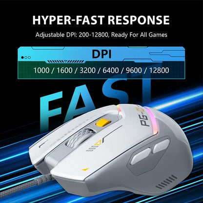 Wired RGB Gaming Mouse With 12800 DPI And 6 Buttons