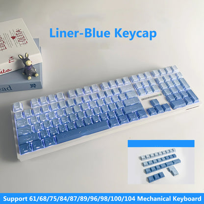Liner-Blue 134Keys Color Cherry Profile Side-Print Dual-Shot Keycap Set