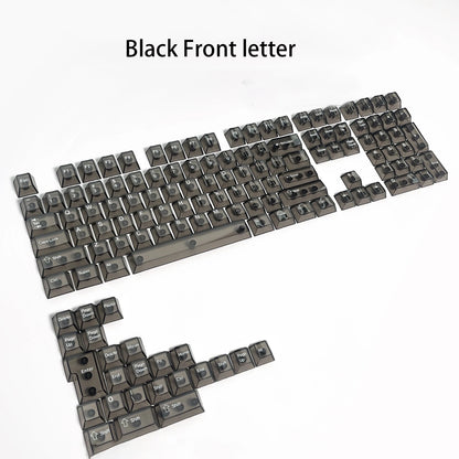 Black Front Color Crystal Transparent PC Keycaps Set For Mechanical Keyboards